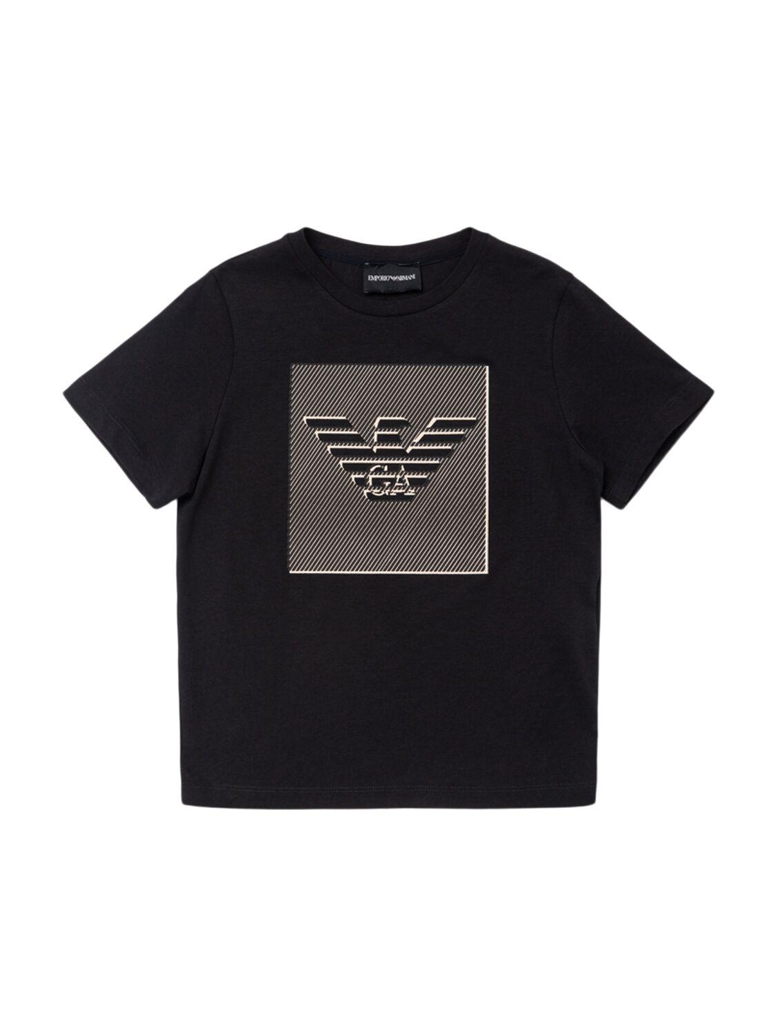 Printed Cotton Jersey T-shirt by EMPORIO ARMANI