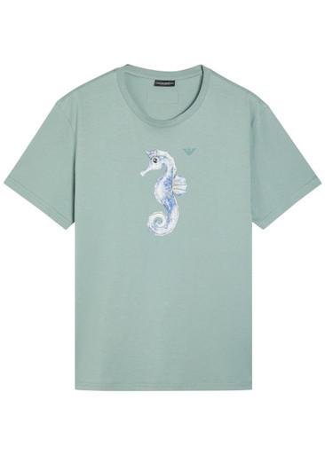 Printed cotton T-shirt by EMPORIO ARMANI