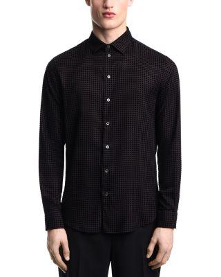 Regular Fit Geometric Sport Shirt by EMPORIO ARMANI
