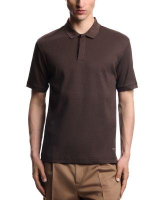 Regular Fit Jacquard Jersey Polo by EMPORIO ARMANI