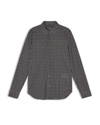 Regular Fit Micro-Geo Shirt by EMPORIO ARMANI
