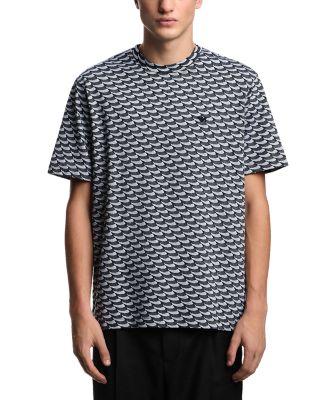 Regular Fit Optical Jacquard Print Tee by EMPORIO ARMANI