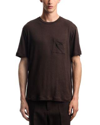 Regular Fit Pocket Linen Tee by EMPORIO ARMANI