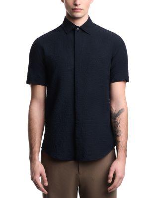 Regular Fit Seersucker Shirt by EMPORIO ARMANI