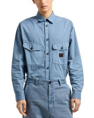 Regular Fit Twill Button Front Shirt by EMPORIO ARMANI