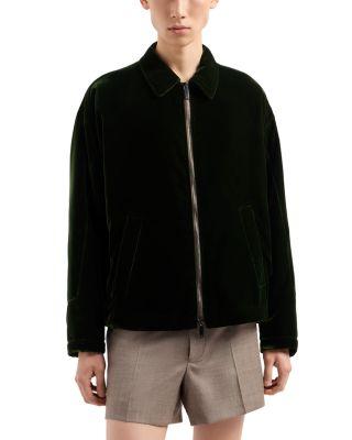 Regular Fit Velvet Trucker Jacket by EMPORIO ARMANI