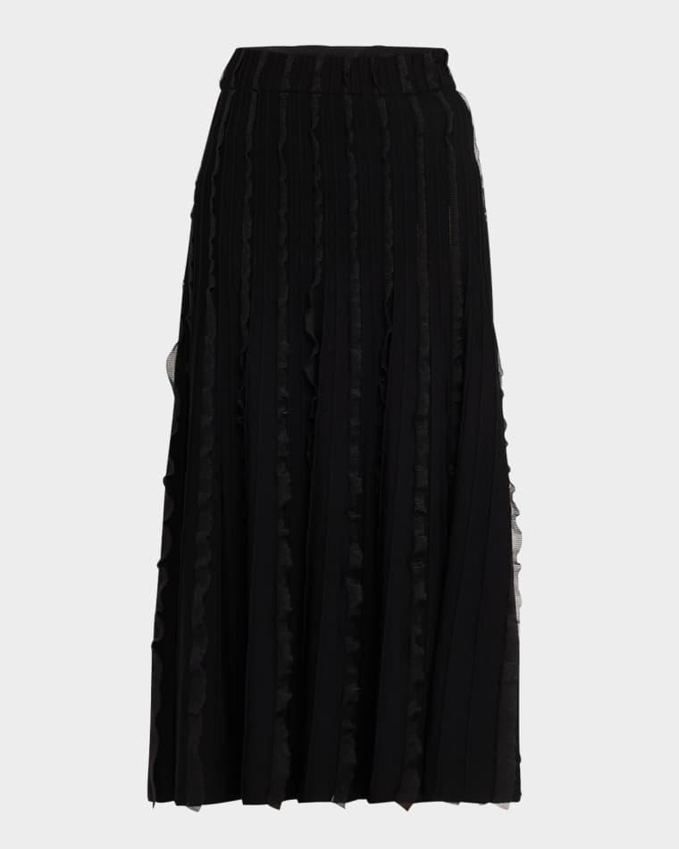 Ribbed Ruffle-Trim Maxi Skirt by EMPORIO ARMANI