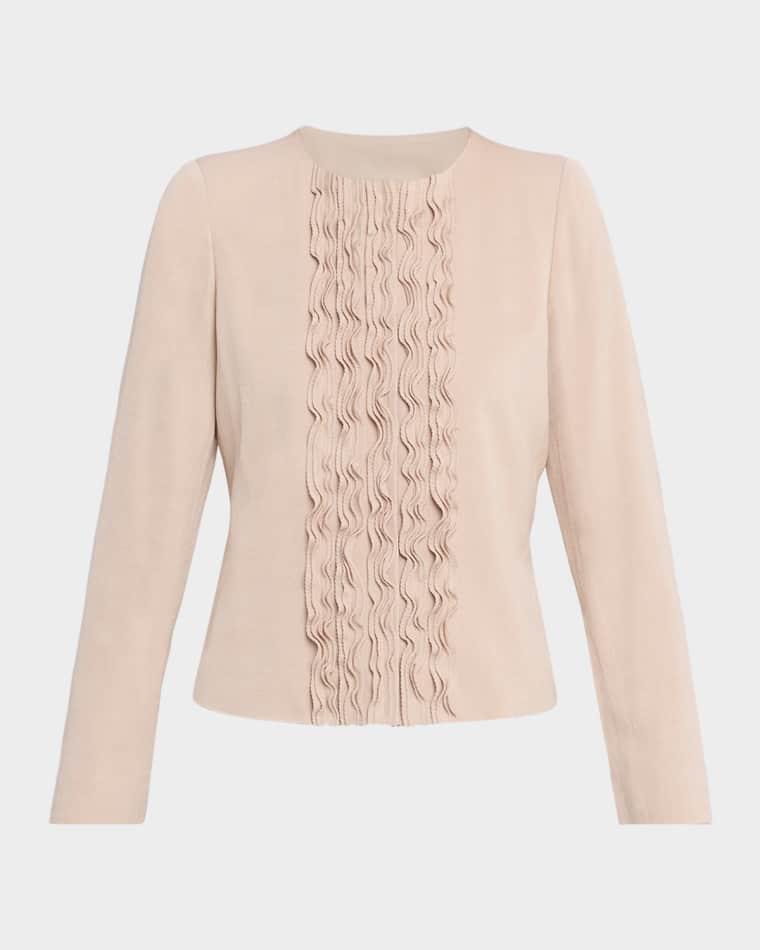 Ruffle-Trim Twill Jacket by EMPORIO ARMANI