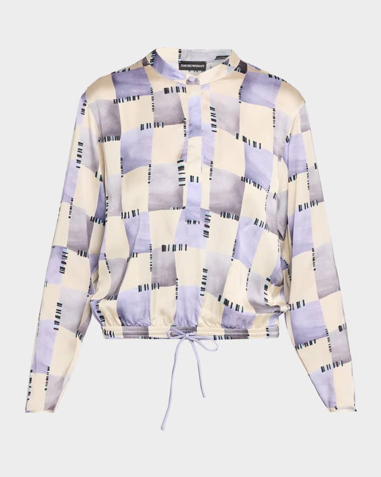 Satin Check-Print Shirt by EMPORIO ARMANI