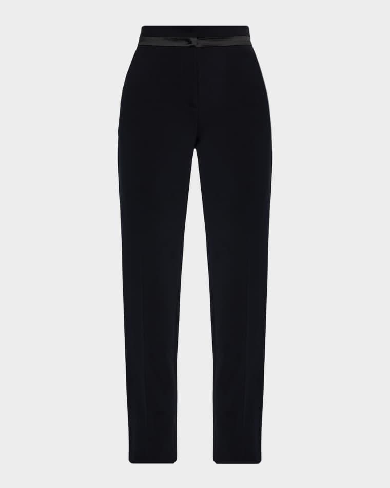 Satin-Waist Straight-Leg Trousers by EMPORIO ARMANI