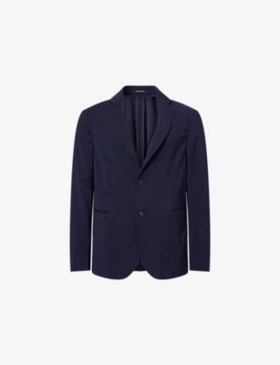 Seersucker Single-Breasted Wool Jacket by EMPORIO ARMANI