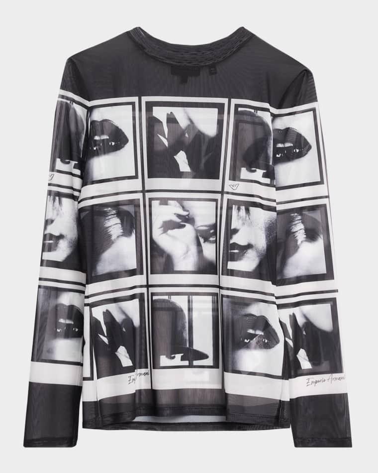 Sheer Photograph-Print Pullover by EMPORIO ARMANI