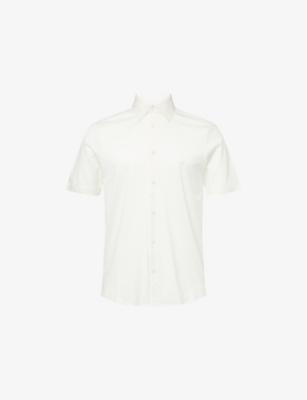 Short-Sleeve Slim-Fit Cotton-Blend Shirt by EMPORIO ARMANI