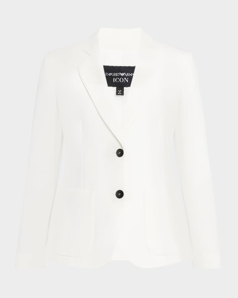 Single-Breasted Contrast Button Blazer by EMPORIO ARMANI