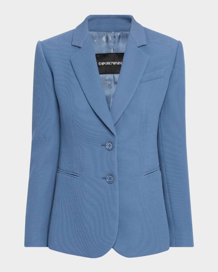 Single-Breasted Pique Blazer by EMPORIO ARMANI