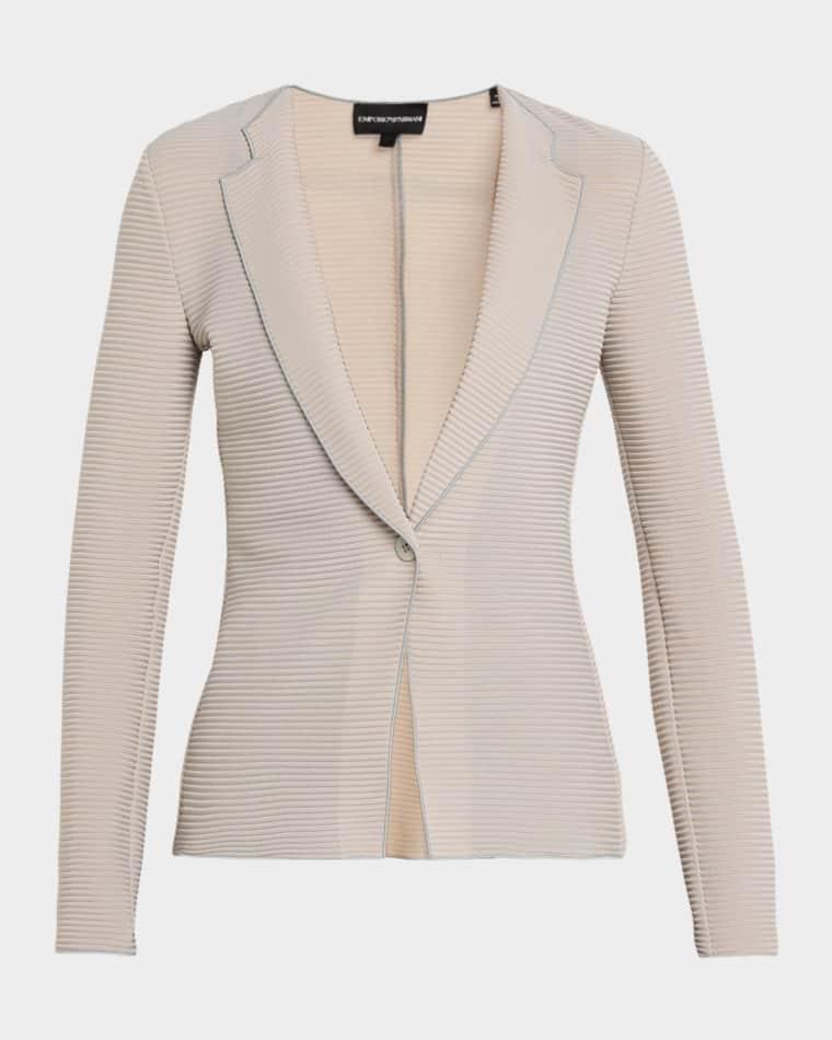 Single-Button Ribbed Jersey Jacket by EMPORIO ARMANI