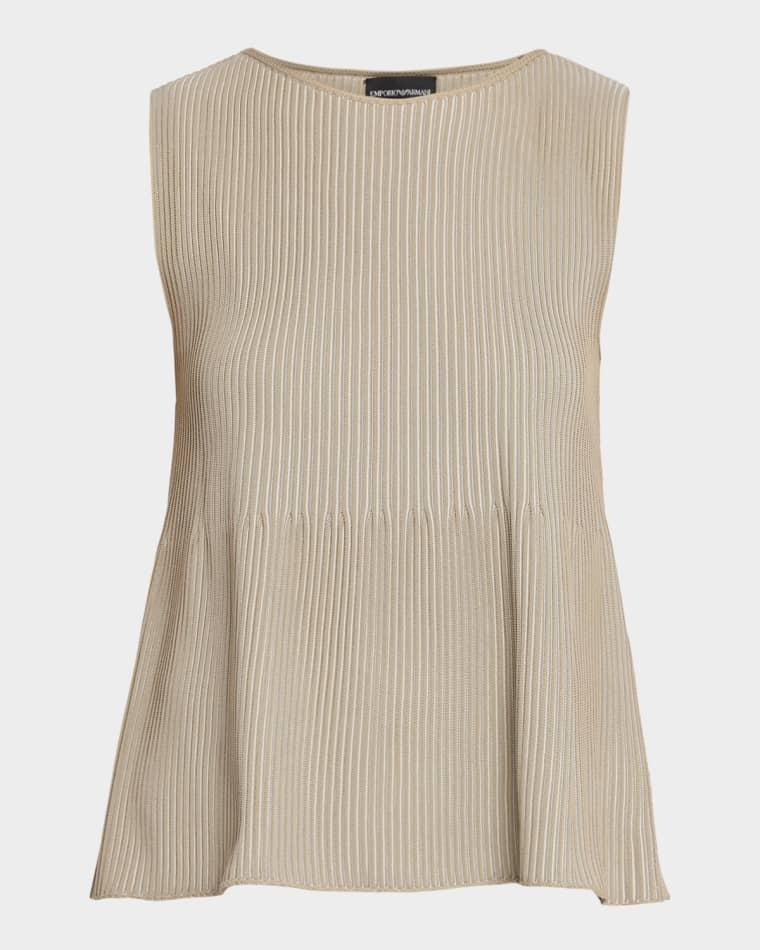 Sleeveless Crewneck Rib Knit Top by EMPORIO ARMANI