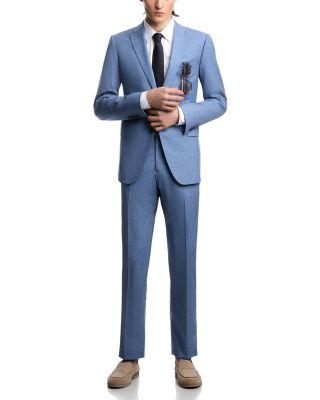 Slim Fit Light Blue Melange Suit by EMPORIO ARMANI