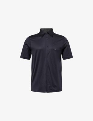 Slim-Fit Short-Sleeve Cotton-Blend Shirt by EMPORIO ARMANI