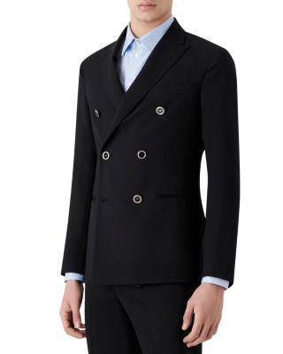 Solid Modern Fit Double Breasted Blazer by EMPORIO ARMANI Solid Modern Fit Double Breasted Blazer by EMPORIO ARMANI