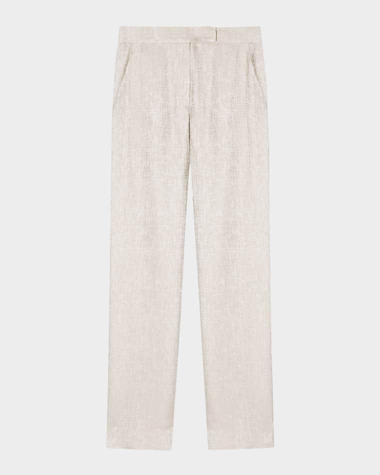 Straight-Leg Shimmer Viscose Pants by EMPORIO ARMANI