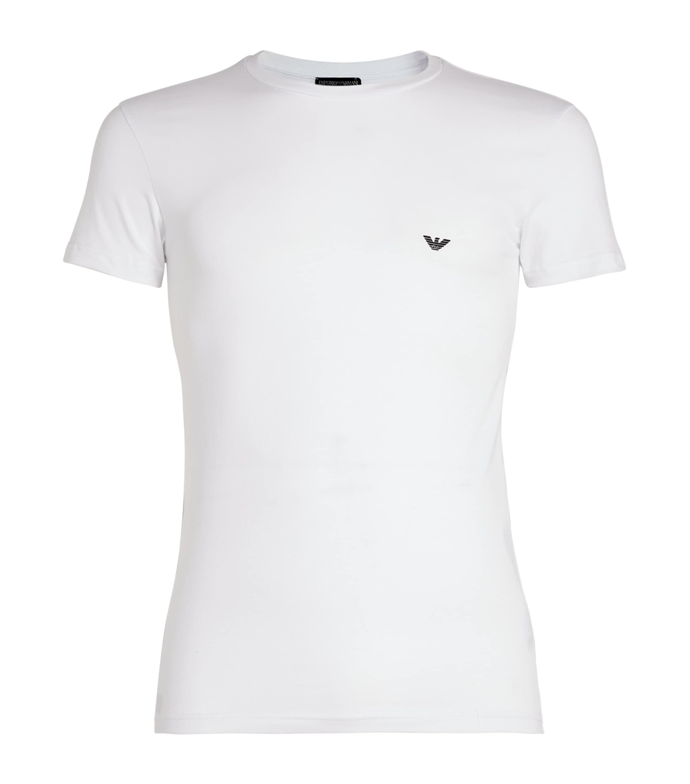 Stretch Cotton Eagle T-Shirt by EMPORIO ARMANI