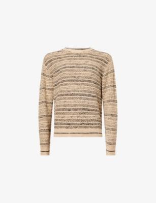 Striped Crewneck Cotton-Blend Jumper by EMPORIO ARMANI