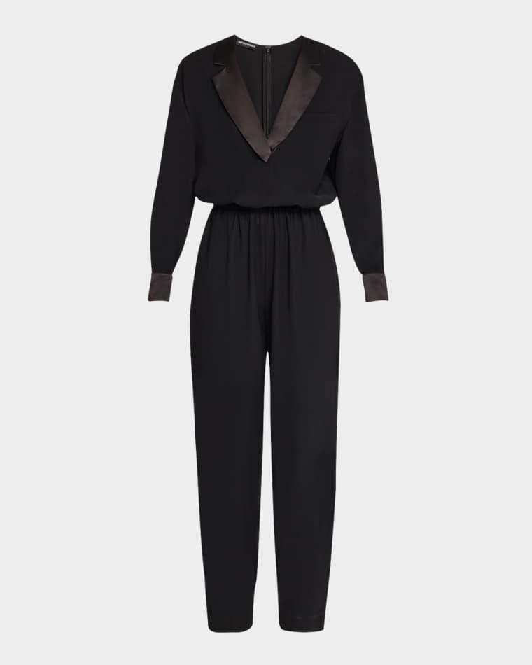 Tapered Blouson Tuxedo Jumpsuit by EMPORIO ARMANI