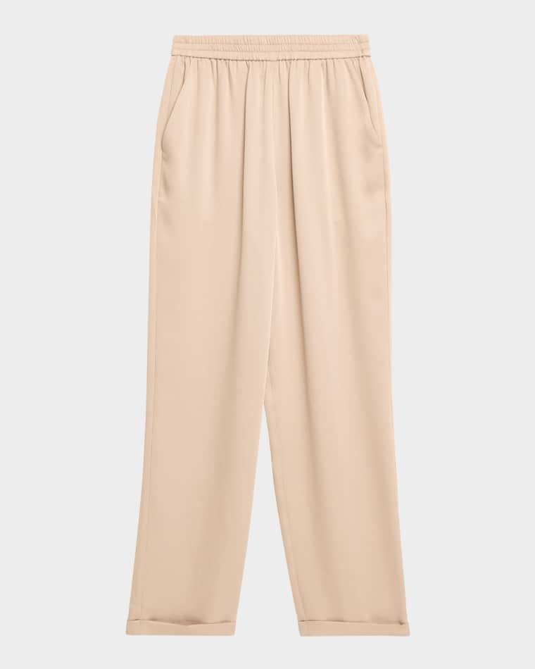 Tapered Twill Crepe Trousers by EMPORIO ARMANI