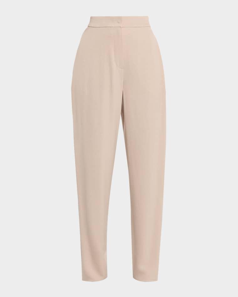 Tapered Washed Twill Trousers by EMPORIO ARMANI