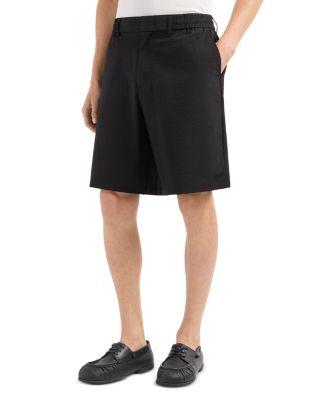 Technical Nylon Blend Seersucker Regular Fit Bermuda Shorts by EMPORIO ARMANI