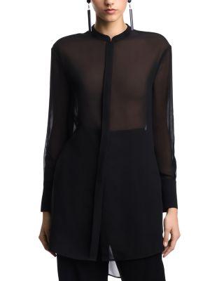 Techno Georgette Long Shirt by EMPORIO ARMANI