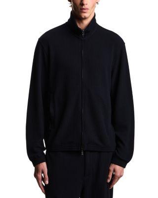 Travel Essentials Zip Up Textured Sweatshirt by EMPORIO ARMANI
