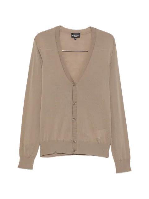 V-neck button-up cardigan by EMPORIO ARMANI