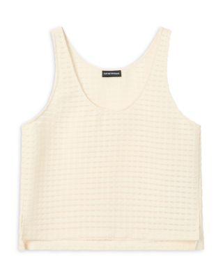 Vichy 3D Jacquard Tank Top by EMPORIO ARMANI