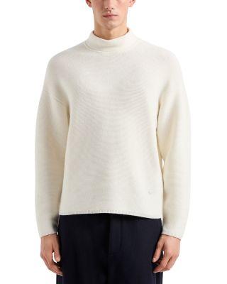 Virgin Wool Allover Jacquard Striped Sweater by EMPORIO ARMANI