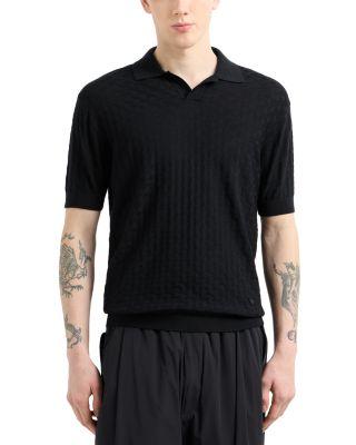 Virgin Wool Short Sleeve Polo Sweater by EMPORIO ARMANI