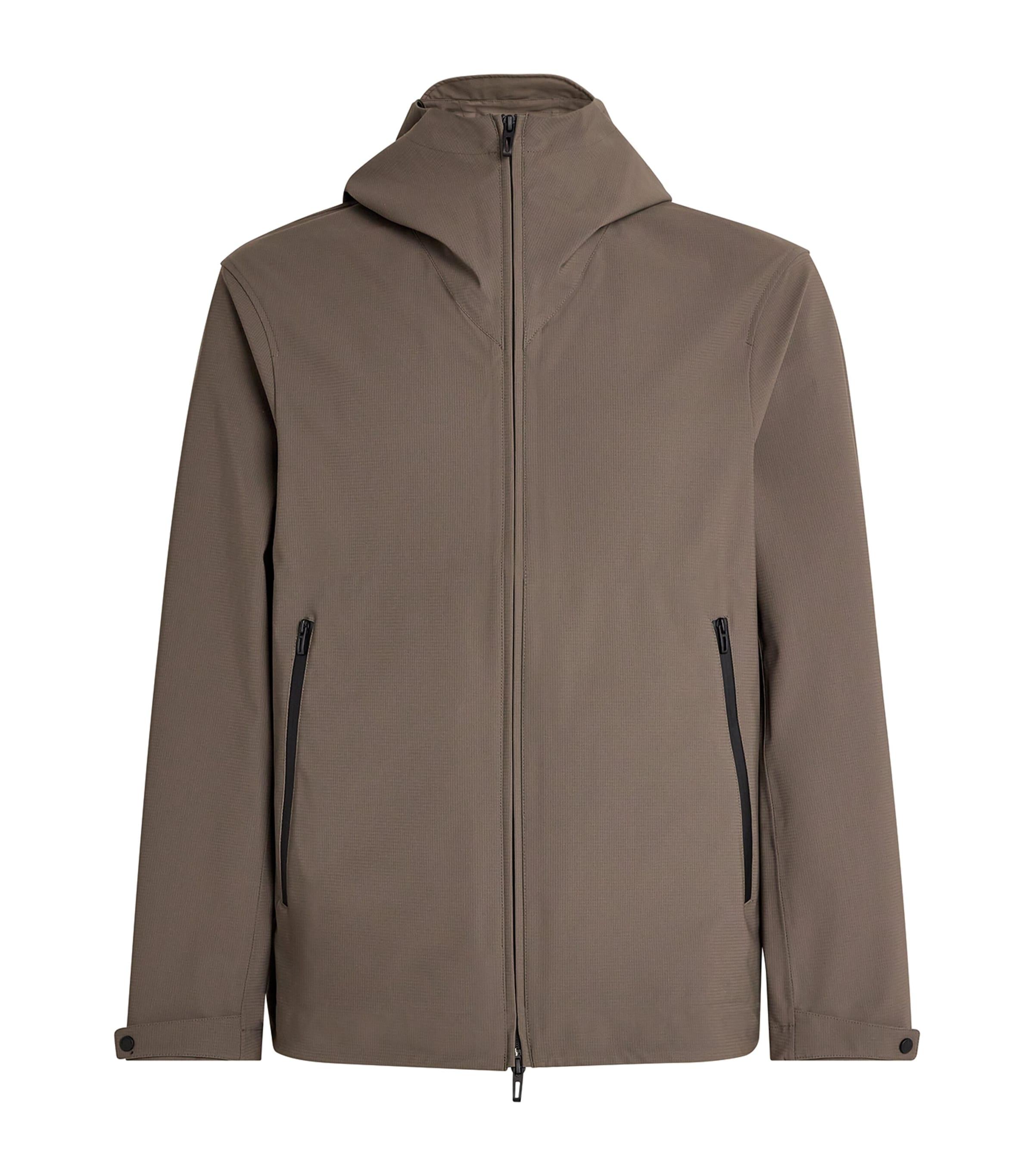 Water-Repellent Travel Essentials Hooded Jacket by EMPORIO ARMANI