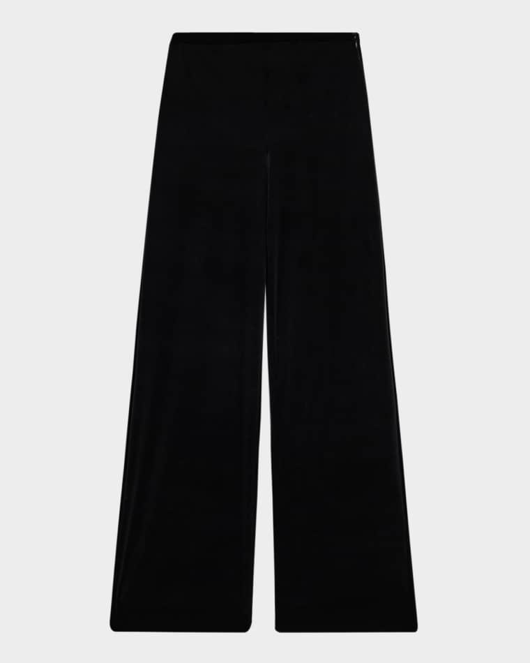 Wide-Leg Velvet Trousers by EMPORIO ARMANI