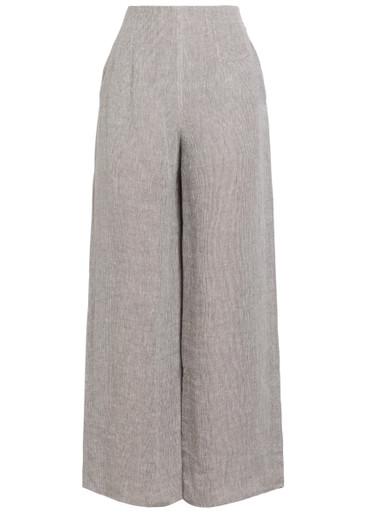 Wide-leg linen-blend trousers by EMPORIO ARMANI