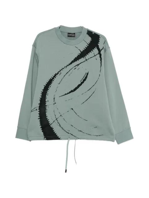 abstract print drawstring sweatshirt by EMPORIO ARMANI