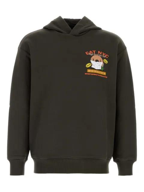 bagel-print cotton hoodie by EMPORIO ARMANI