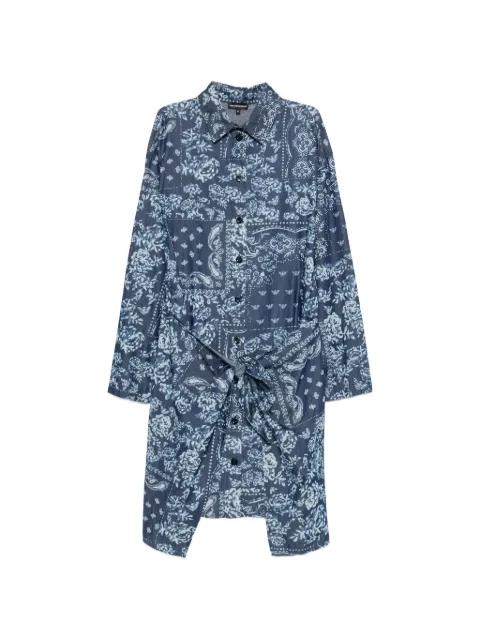 bandana-print tie-front asymmetric dress by EMPORIO ARMANI