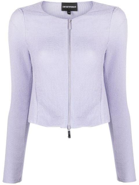 barré jersey zip-up jacket by EMPORIO ARMANI