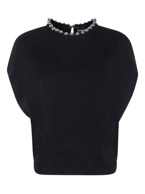beaded-neck ribbed sweater by EMPORIO ARMANI