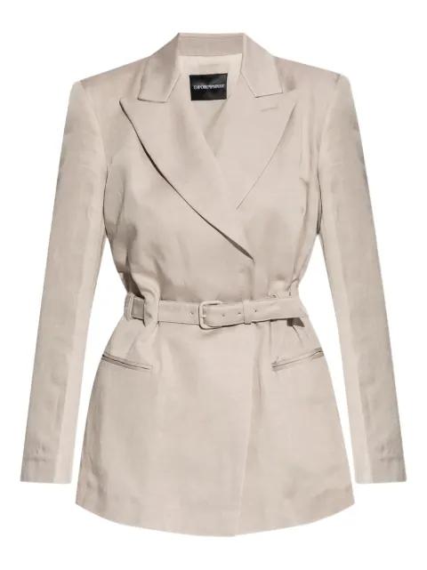 belted jacket by EMPORIO ARMANI