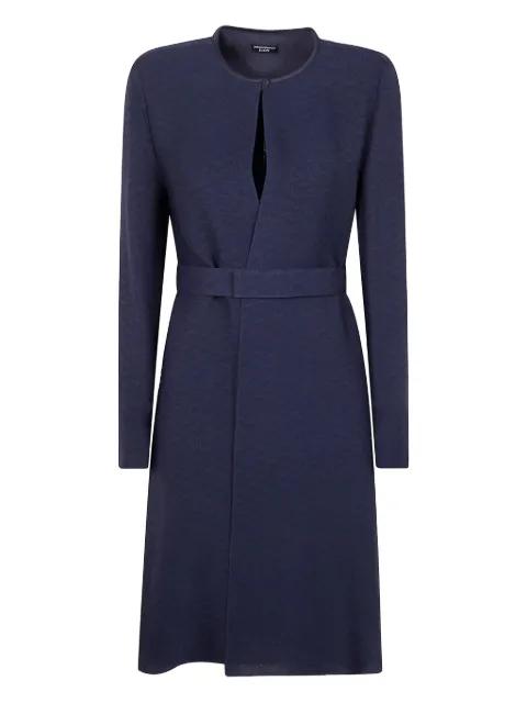 belted keyhole-neck dress by EMPORIO ARMANI