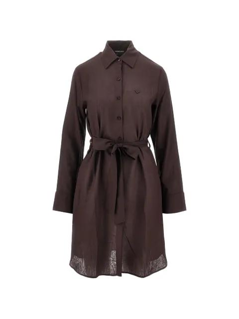 belted shirt dress by EMPORIO ARMANI