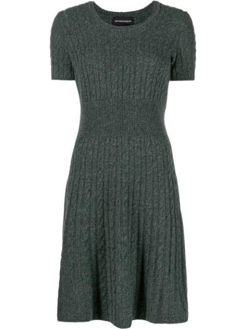 cable-knit flared dress by EMPORIO ARMANI