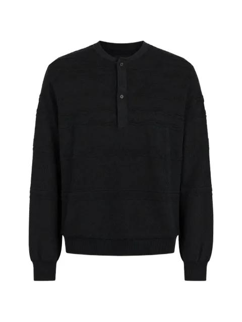 cable-knit henley sweater by EMPORIO ARMANI